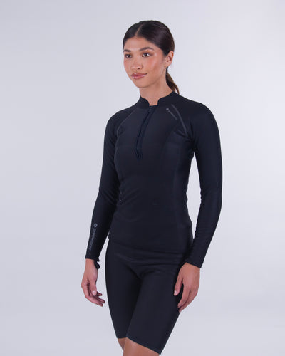 CHILLPROOF LONG SLEEVE CHEST ZIP TOP - WOMENS